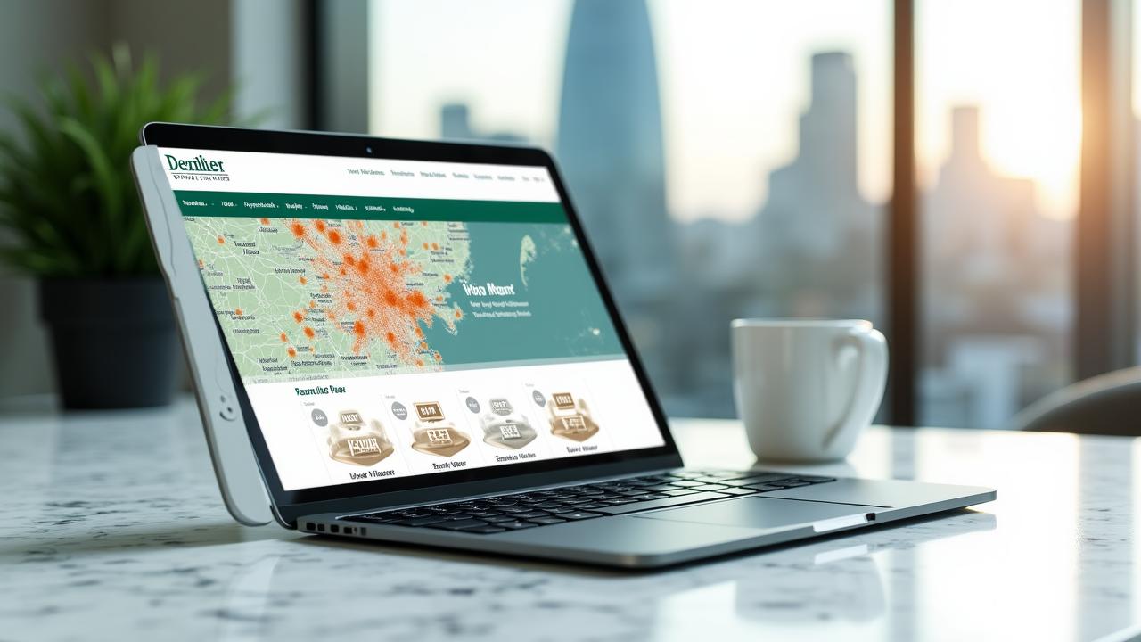 Modern Real Estate Website Interface on a Tablet